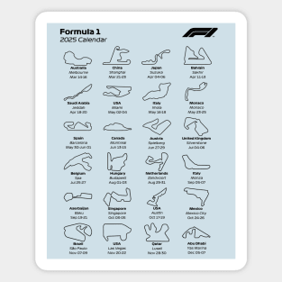 Formula 1 calendar 2025 Magnet